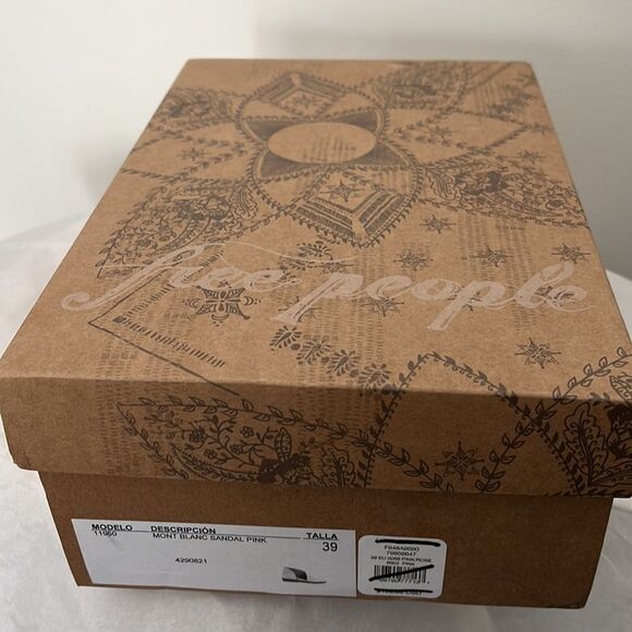 Free People Mount Blanc Pink Leather Sandal in Sz 8.5 (39) New in Box - Picture 13 of 13